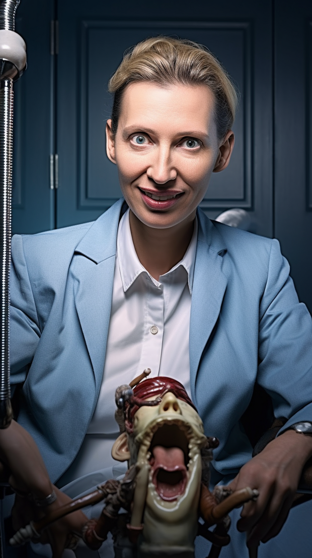 Bild: Alice Weidel beim Zahnarzt