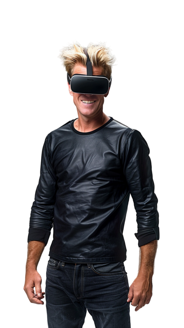 Bild: Ronald Zuckerberg mit VR-Brille