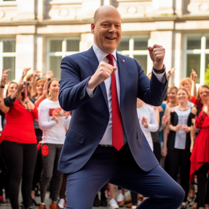 Bild: Olaf Scholz Politik-Aerobic