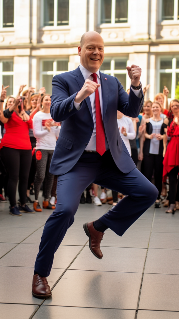 Bild: Olaf Scholz Politik-Aerobic