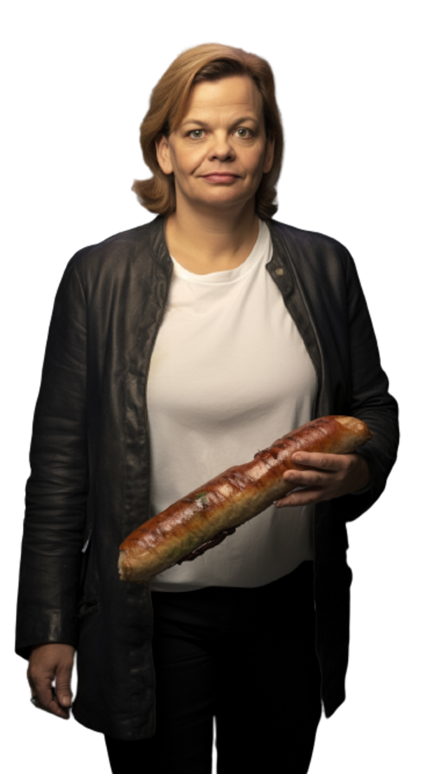 Bild: Nancy Faeser mit Bratwurst