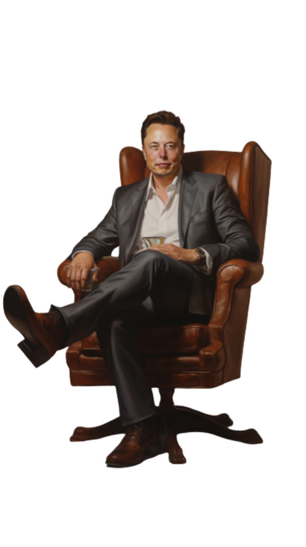 Bild: Elon Musk im Sessel