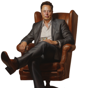 Bild: Elon Musk im Sessel