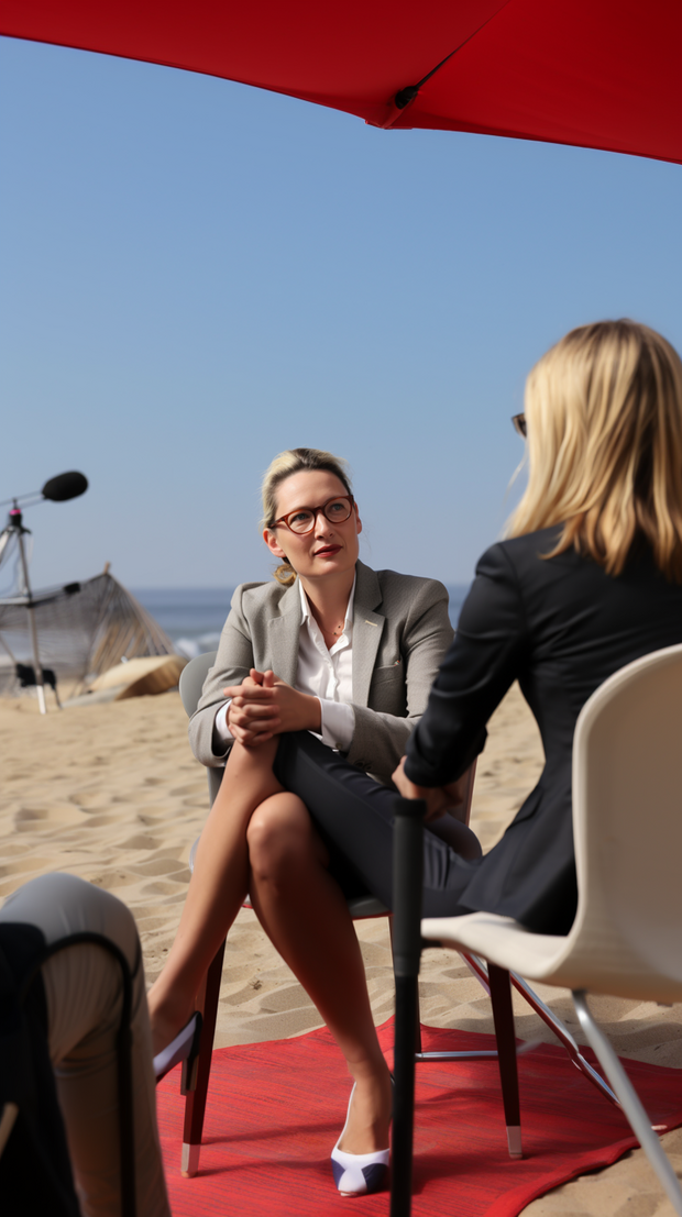 Bld: Alice Weidel - Interview am Strand