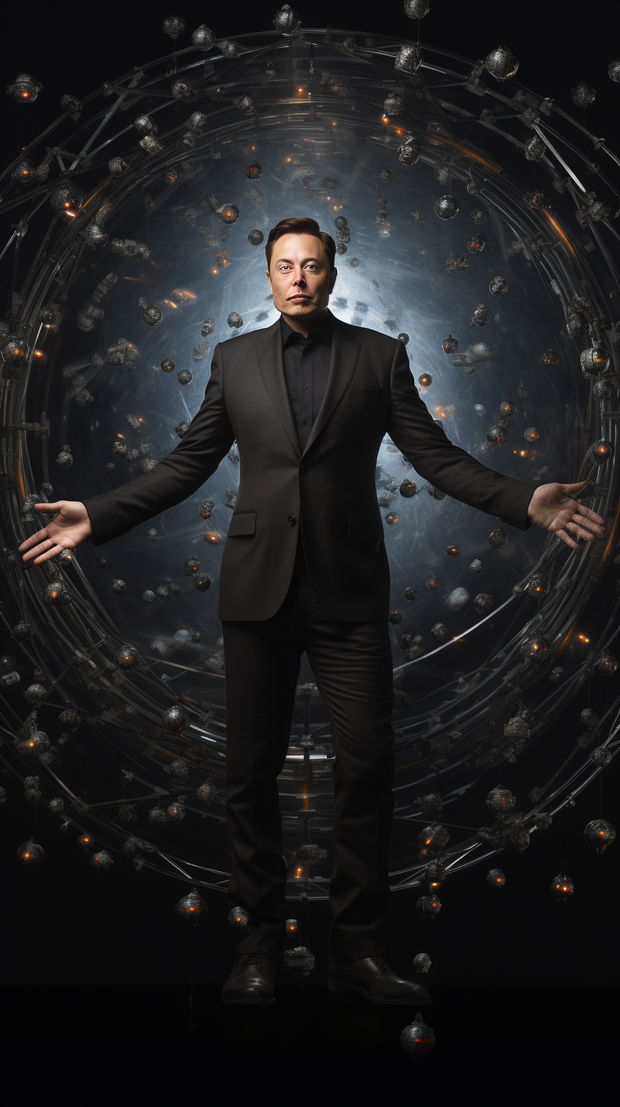 Bild: Elon Musk und seine Satelitten