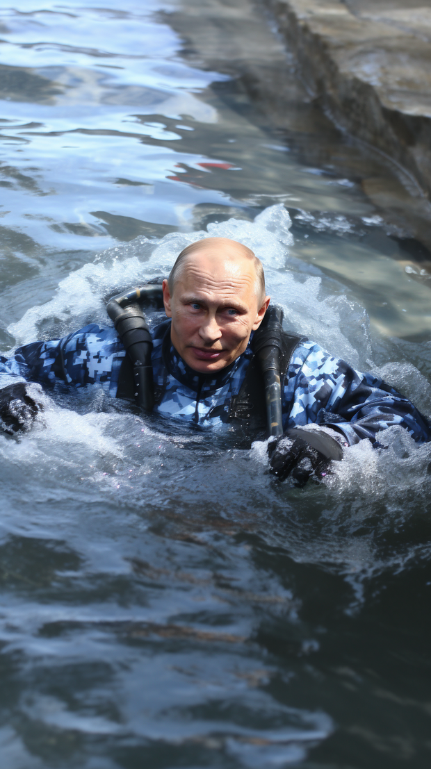 Bild: Putin schwimmt im Eiswasser