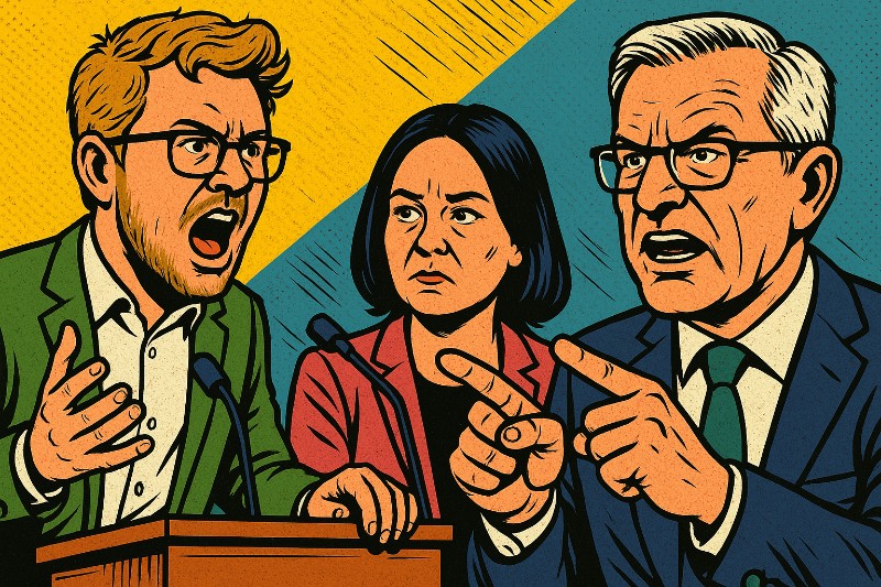 Grafik: Grün trifft Rot, und alle werden ein bisschen populistischer (aber mit Haltung, natürlich!)