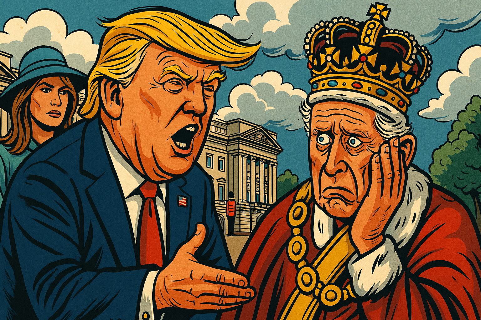 Grafik: König Charles Freude über Trumps Besuch