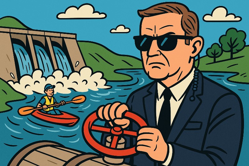 Grafik: JD Vance bekommt zum Geburtstag einen künstlich gefüllten Fluss
