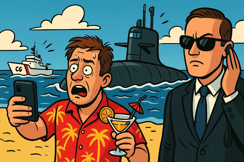 Grafik : Undercover-Marine am Telefon
