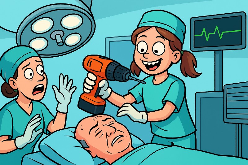 Grafik: Dr. Barbie im OP