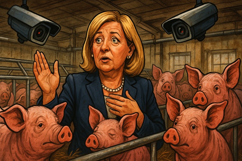Grafik: Big Brother im Schweinestall