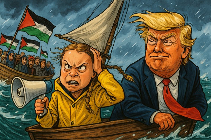 Grafik: Greta Thunberg und die Gaza-Flotte der 300