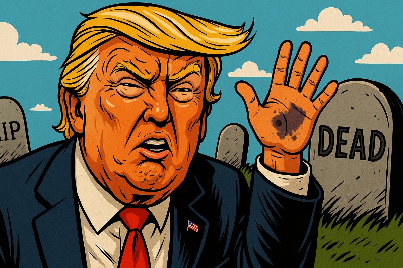 Grafik: Trump, der Fleck und die Todesmeldungen