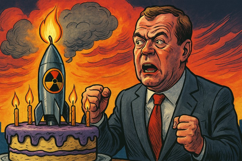 Grafik: Happy Birthday, Dmitri – 60 Jahre, 60 Drohungen, und kein bisschen leiser!