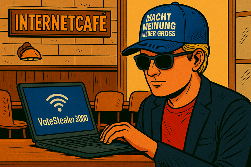 Grafik: ROnald im Internetcafe