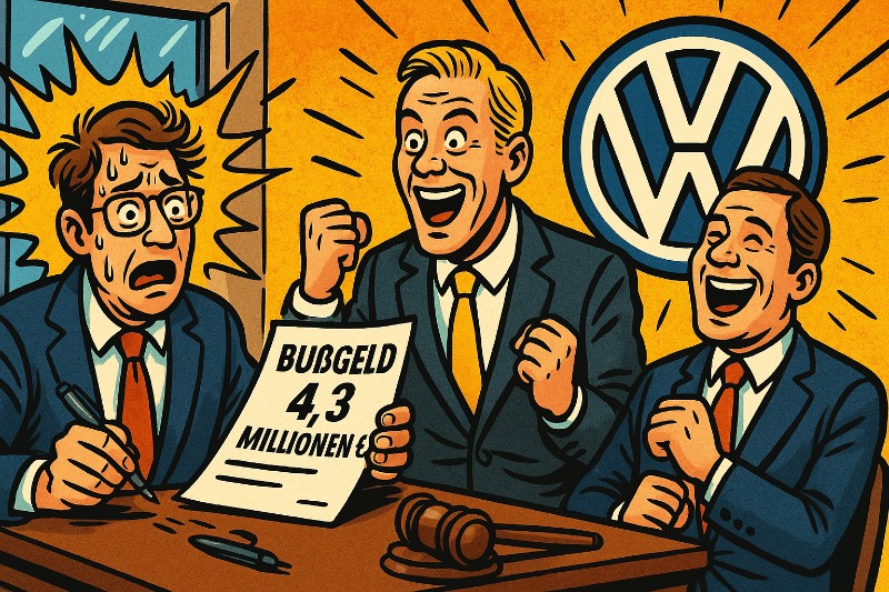 Grafik: VW-Vorstände lachen über Datenschutzbehörde