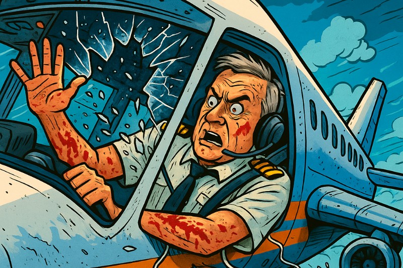 Grafik: Das fliegende Aquarium – Glas, Splitter und Weltraumschrott