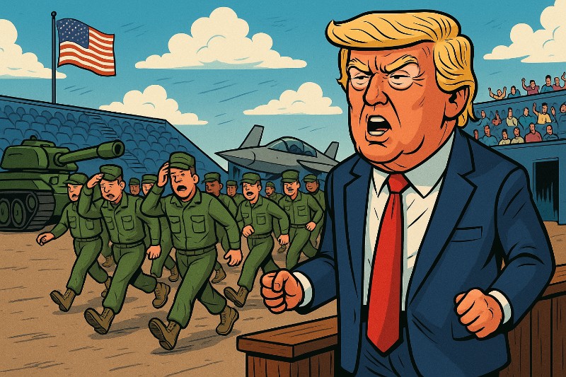 Grafik: Donald Trump und seine Parade