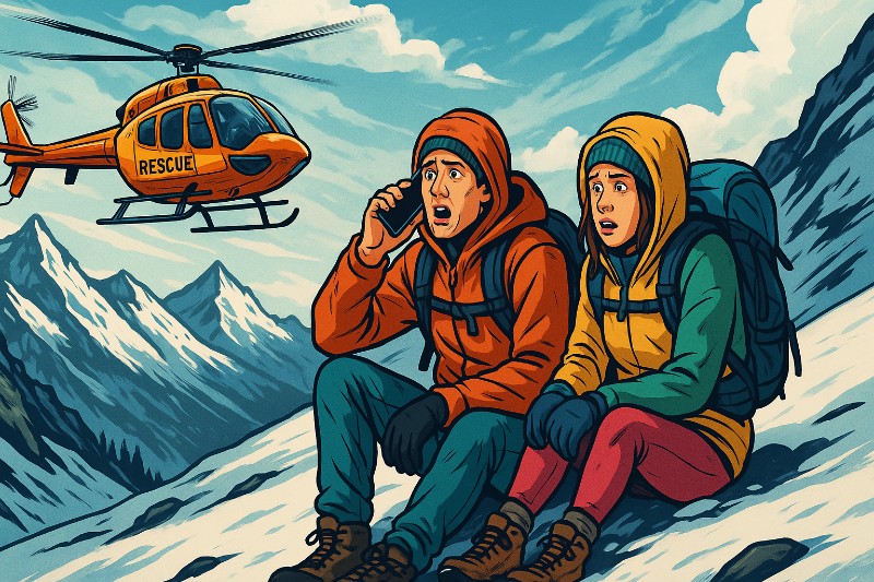 Grafik: Die Expedition „Schnee trifft Selfie-Stick“