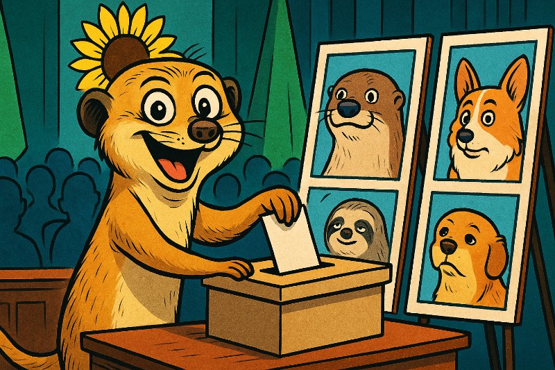 Grafik: DIE. GRÜNEN. HABEN. SERIÖS. DAS. SÜSS.ESTE. TIER. GEWÄHLT.