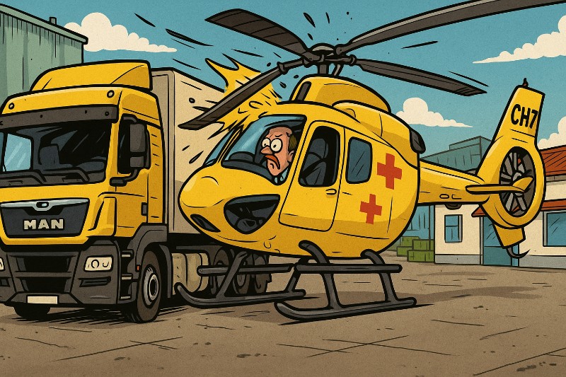 Grafik: Hubschrauber künftig im Schwebemodus parken