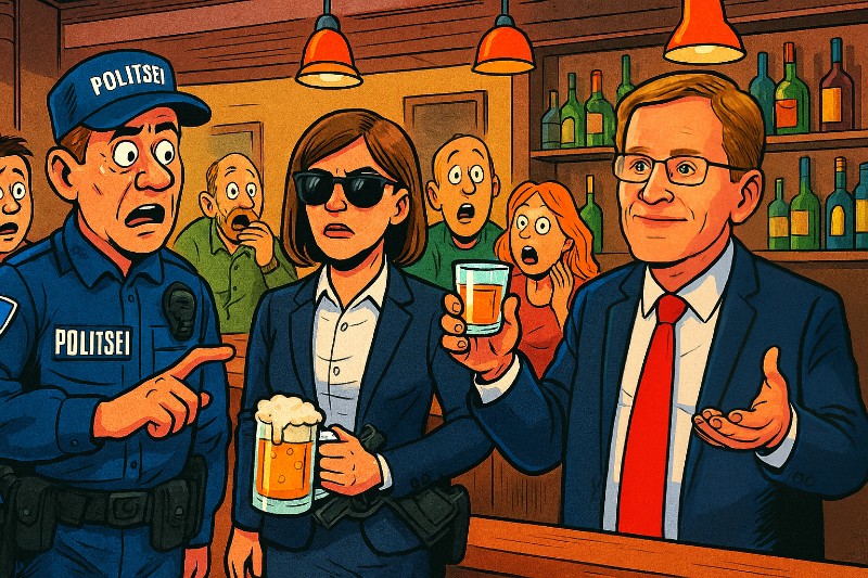 Grafik: Norddeutsche Delegation löst internationalen Vorfall aus – Schützerin mit 0,16 Promille bewaffnet.