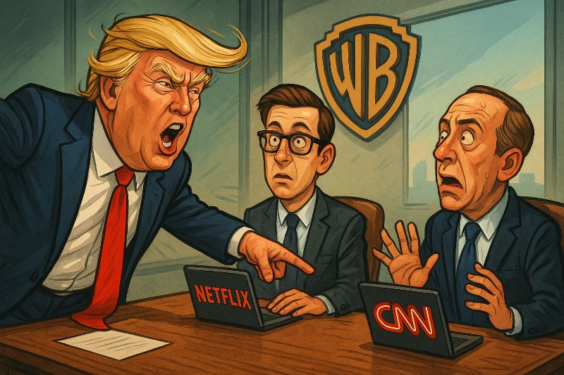 Grafik: Der Übernahmekampf um Warner Bros Discovery.