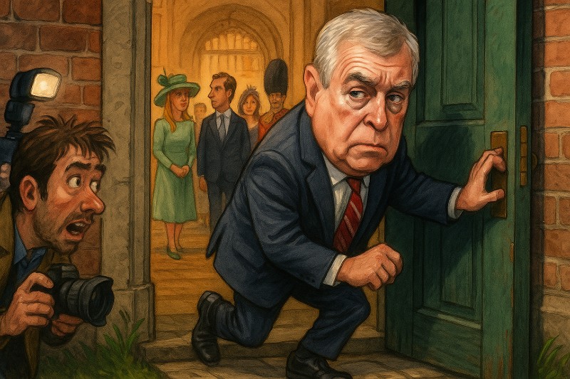 Grafik: Andrew Mountbatten-Windsor, die Rückkehr – aber bitte ohne Zeugen