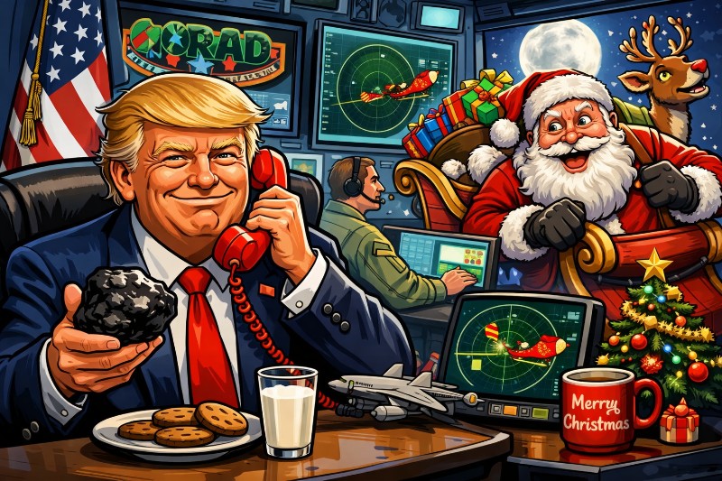Grafik: NORAD-Weihnachtsmann-Hotline
