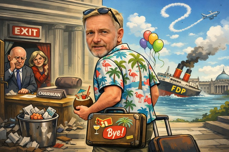 Grafik: Christian Lindner ein strategischer Abgang mit eingebauter Selbstbeweihräucherung