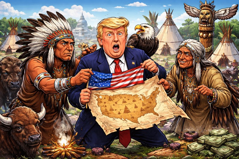 Grafik: Die Ureinwohner fordern Amerika zurück