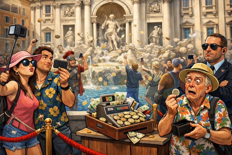 Grafik: Wie Rom den Trevi-Brunnen zur VIP-Lounge der Menschheit macht