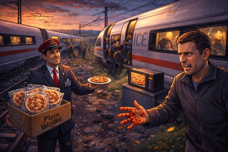 Grafik: Wenn der ICE steht, aber die Pizza fährt