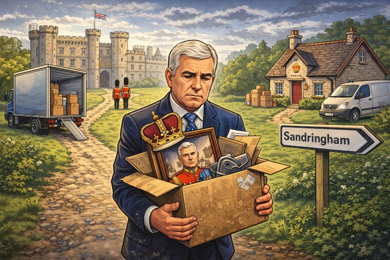 Grafik: Wenn Majestät plötzlich mit Umzugskarton kommt