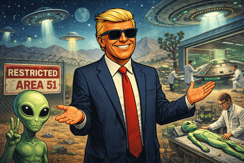 Grafik: Aliens, Präsidenten und sehr geheime Nicht-Labore