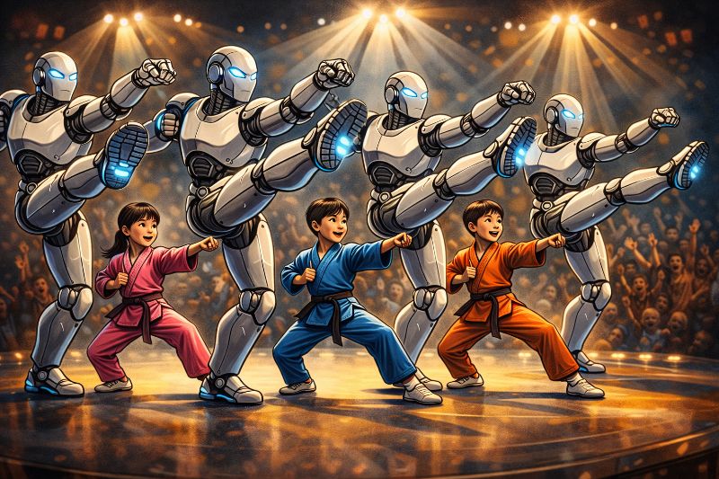 Grafik: Tritt, Drehung, Pose. Perfekt.