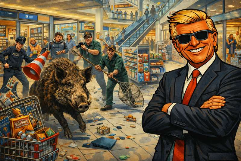 Grafik: Wenn das Wildschwein shoppen geht