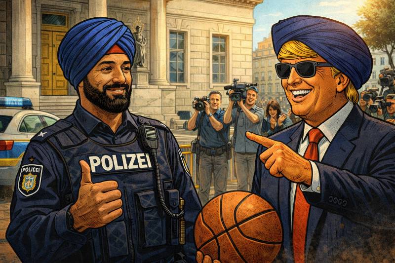 Grafik: Ein Stück Stoff bribgt die Bürokratie ins Schwitzen