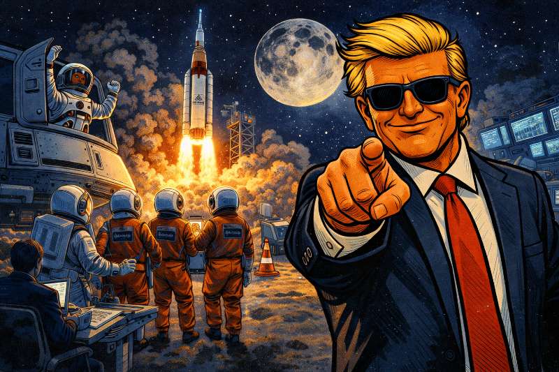 Grafik: Boom! Countdown! Raketen! Raumanzüge! Alles wieder da.