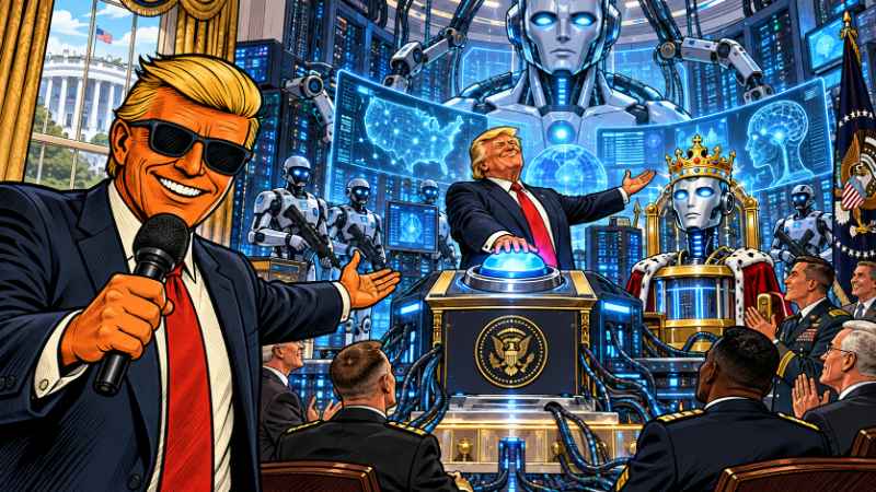 Grafik: AI Force - Ronald Tramp rettet die Menschheit digital