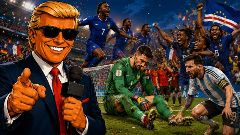 Grafik: Ronald Tramp reist durch den WM-Wahnsinn