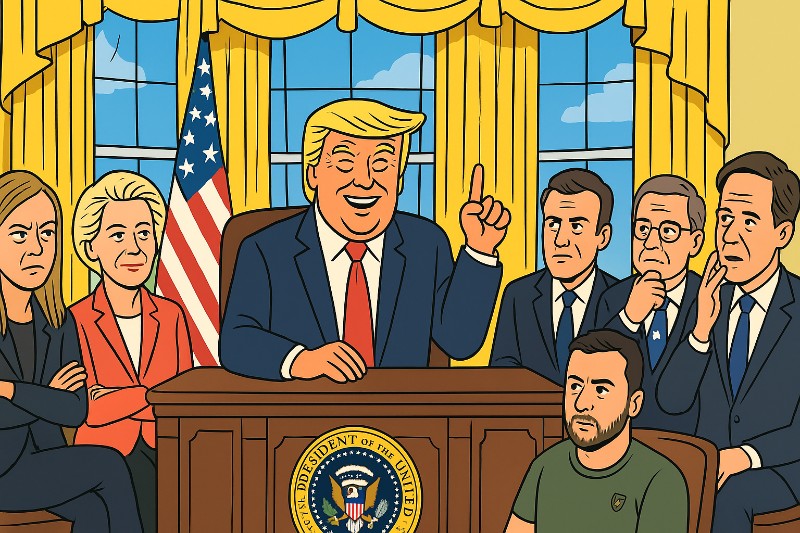 Oval Office – jetzt mit Europa-Möblierung: Trump verkauft den größten EU-Gipfel als Familienshooting