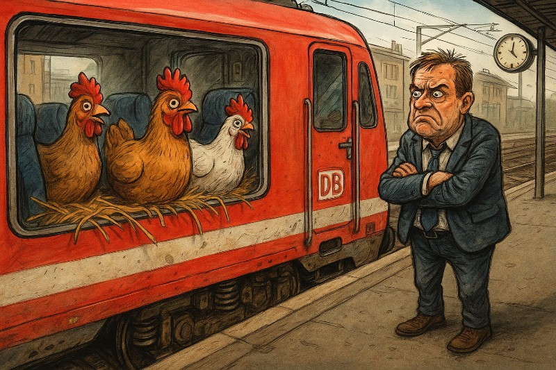 Die Hühner von Köln-Worringen – oder: Wenn Bahnfahren zur Legebatterie wird