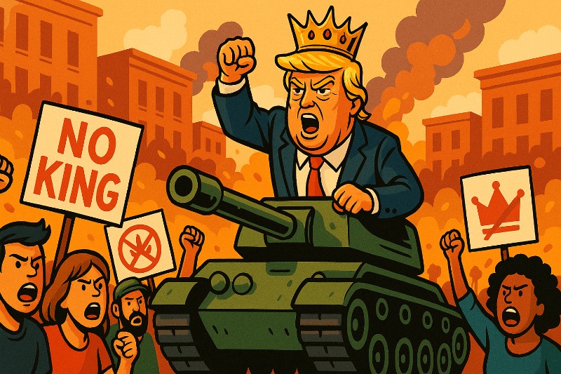 NO KING! – Trumps Krönungstag fällt ins Wasser (und auf die Verfassung)