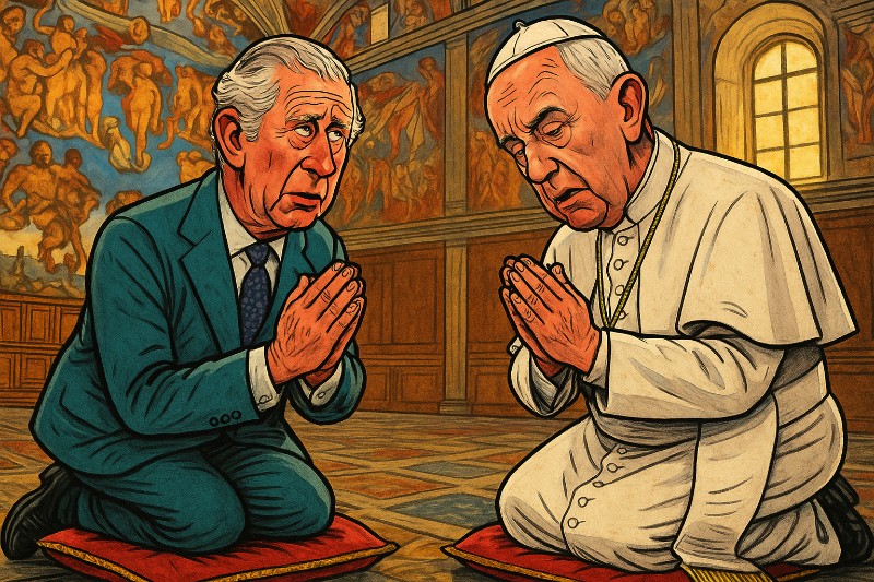 Heilig britisch! – Wenn Charles und der Papst gemeinsam beten (und Heinrich VIII. im Grab rotiert)