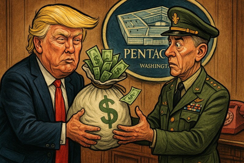 „God bless my rich friend!“ – Ronald Tramp über den Tag, an dem das Pentagon den Klingelbeutel aufstellte
