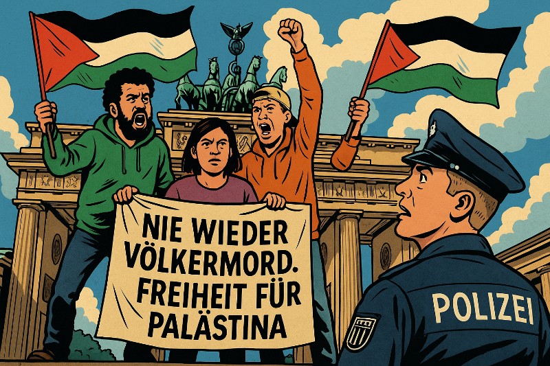 Das Brandenburger-Tor-Bühnenprogramm – Hebebühne, Höhenretter und 75 Polizisten für drei Selfie-Revolutionäre