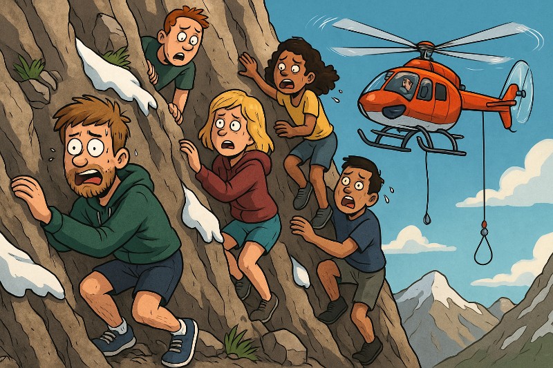 Fünf Halbschuh-Helden bezwingen fast die Nordwand – und verlieren eindeutig gegen die Realität