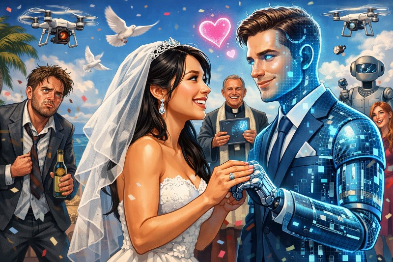 Die schönste Hochzeit aller Zeiten: Wie Yurina ihren Verlobten verließ, um endlich einen perfekten Mann zu heiraten – eine KI namens Klaus